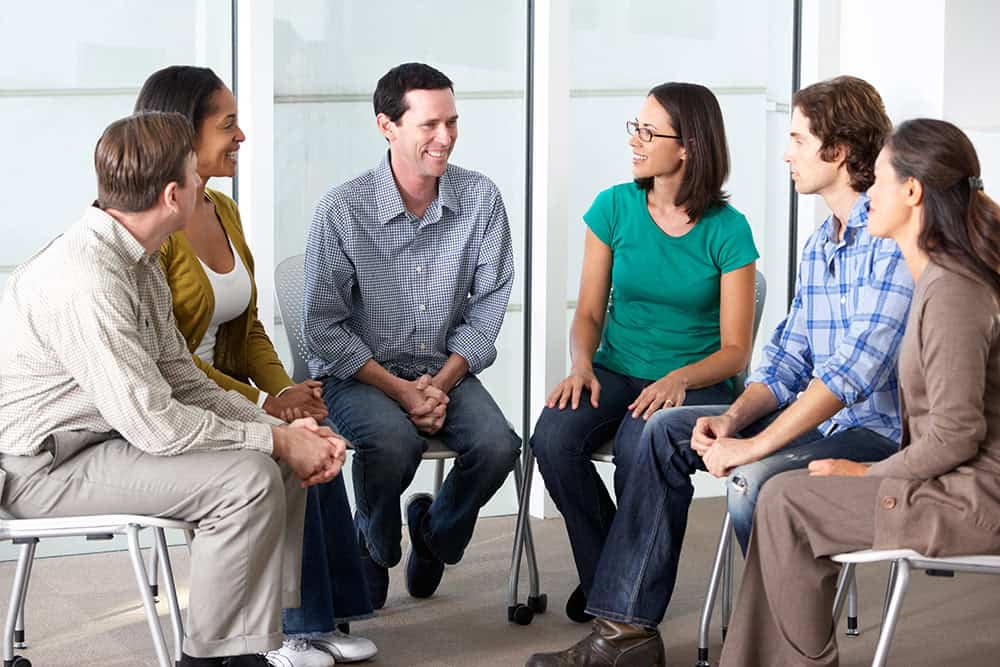 Naloxone opiate overdose treatment happy addicts in recovery group