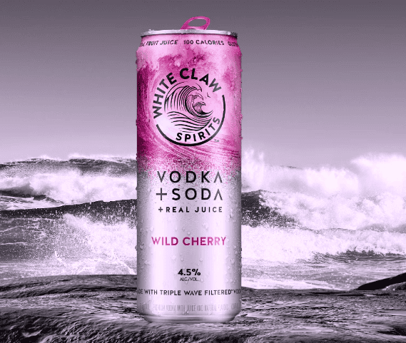 Can of White Claw Vodka Soda Wild Cherry 