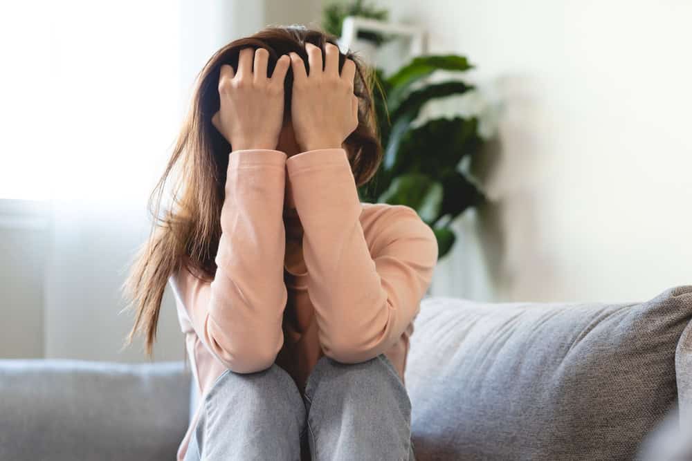 Female dealing with anxiety attacks 