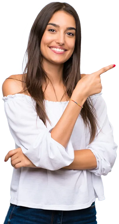 women pointing finger