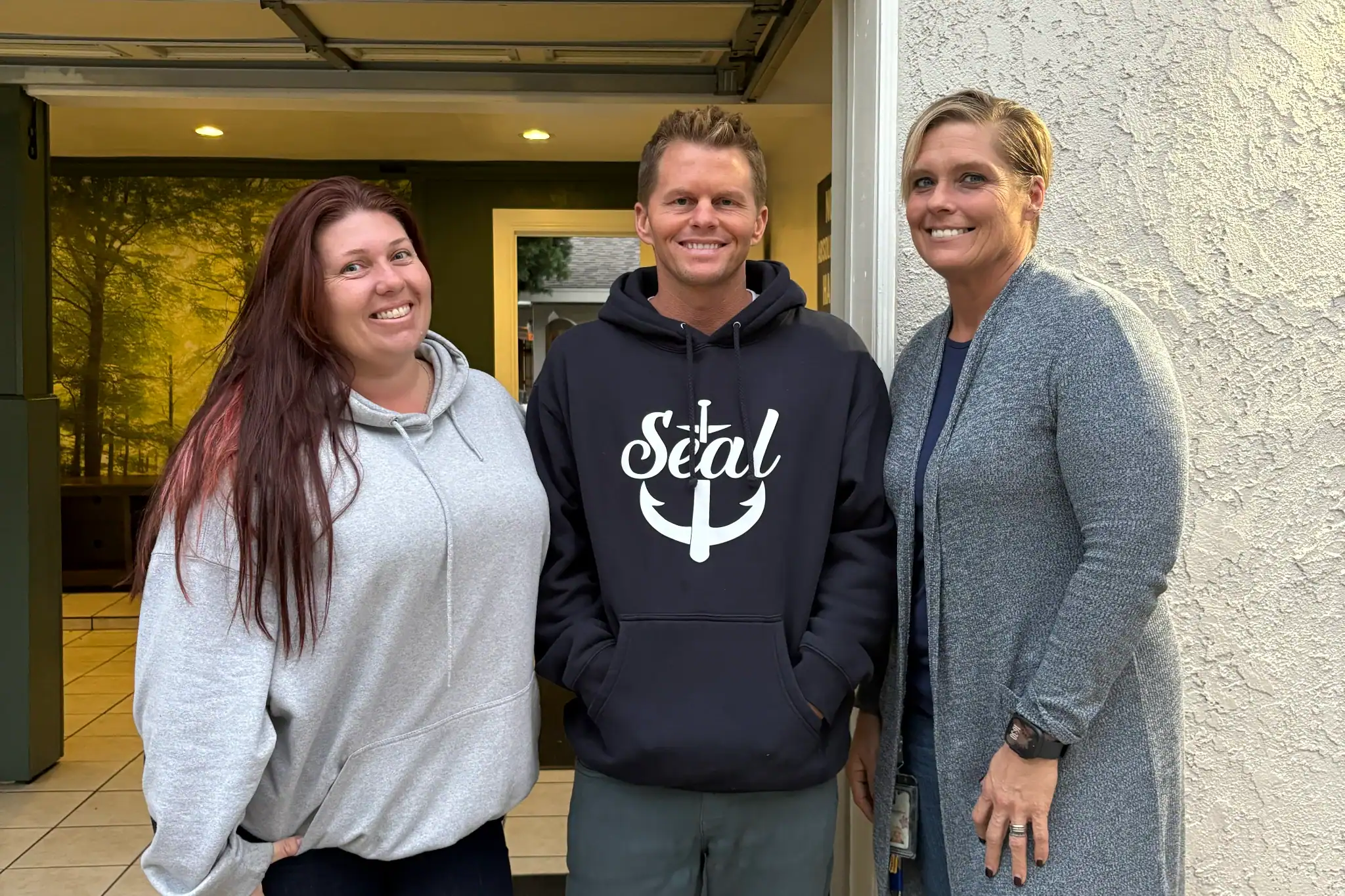 Recovery team members at Lighthouse addiction treatment in Orange County, CA. Ladonna, Tyler, Teresa.