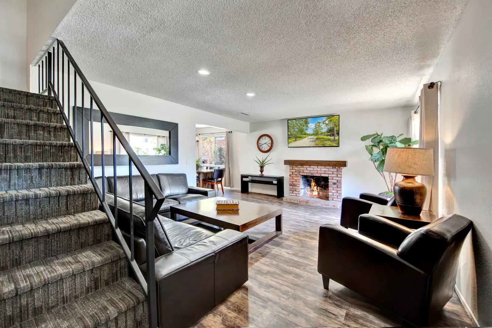 Drug Detox living room staircase at Lighthouse Treatment in Orange County, CA