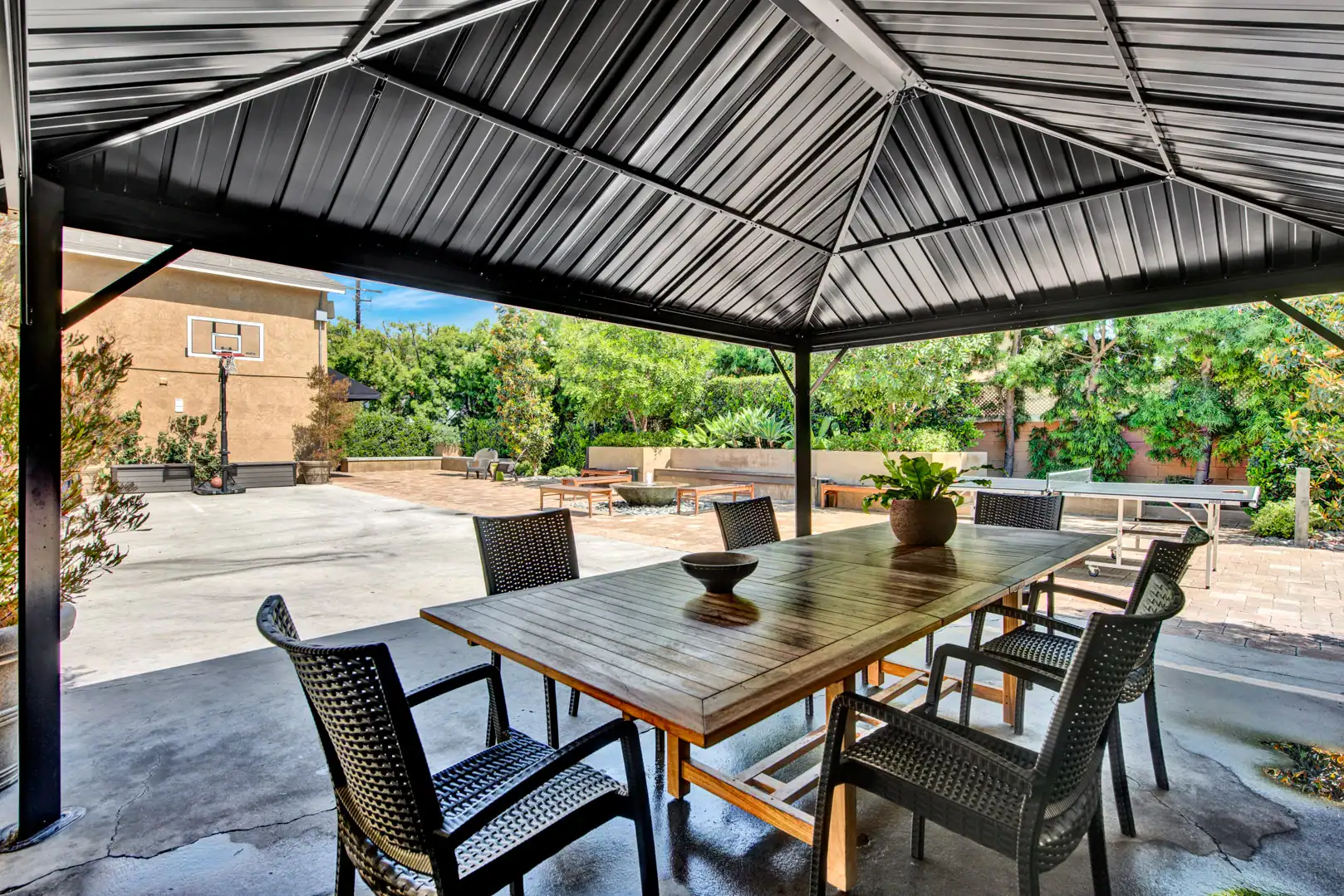 Rehab Center covered patio seating at Lighthouse Treatment in Orange County, CA