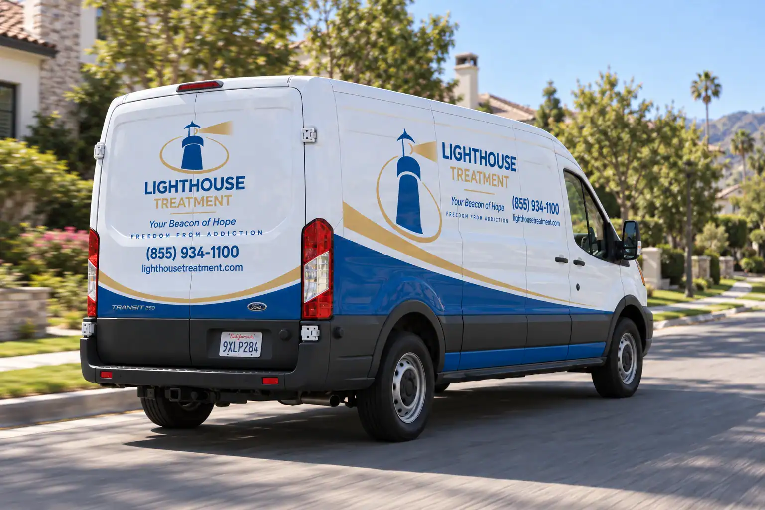 Lighthouse rehab transportation van serving Orange County, CA